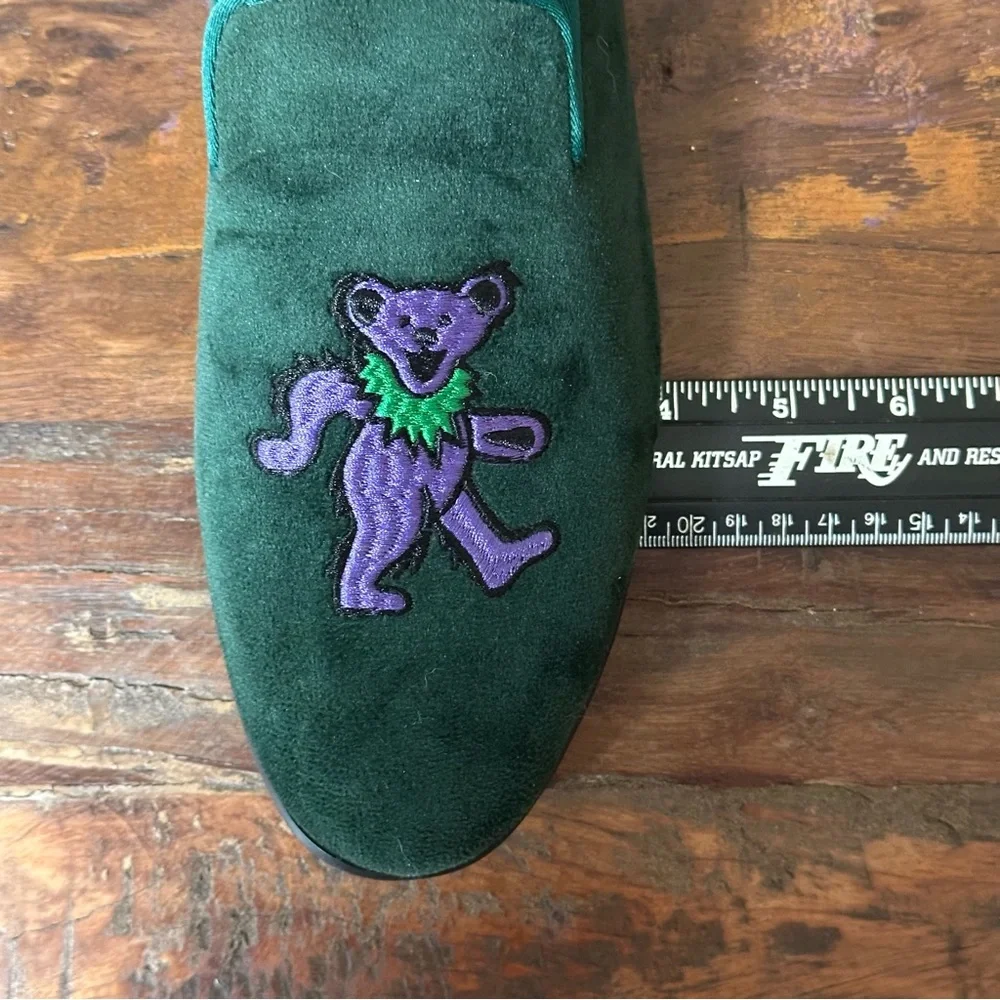 Grateful Dead Dancing Bears velvet loafers May Anthony men’s 8.5 slippers - Picture 10 of 10